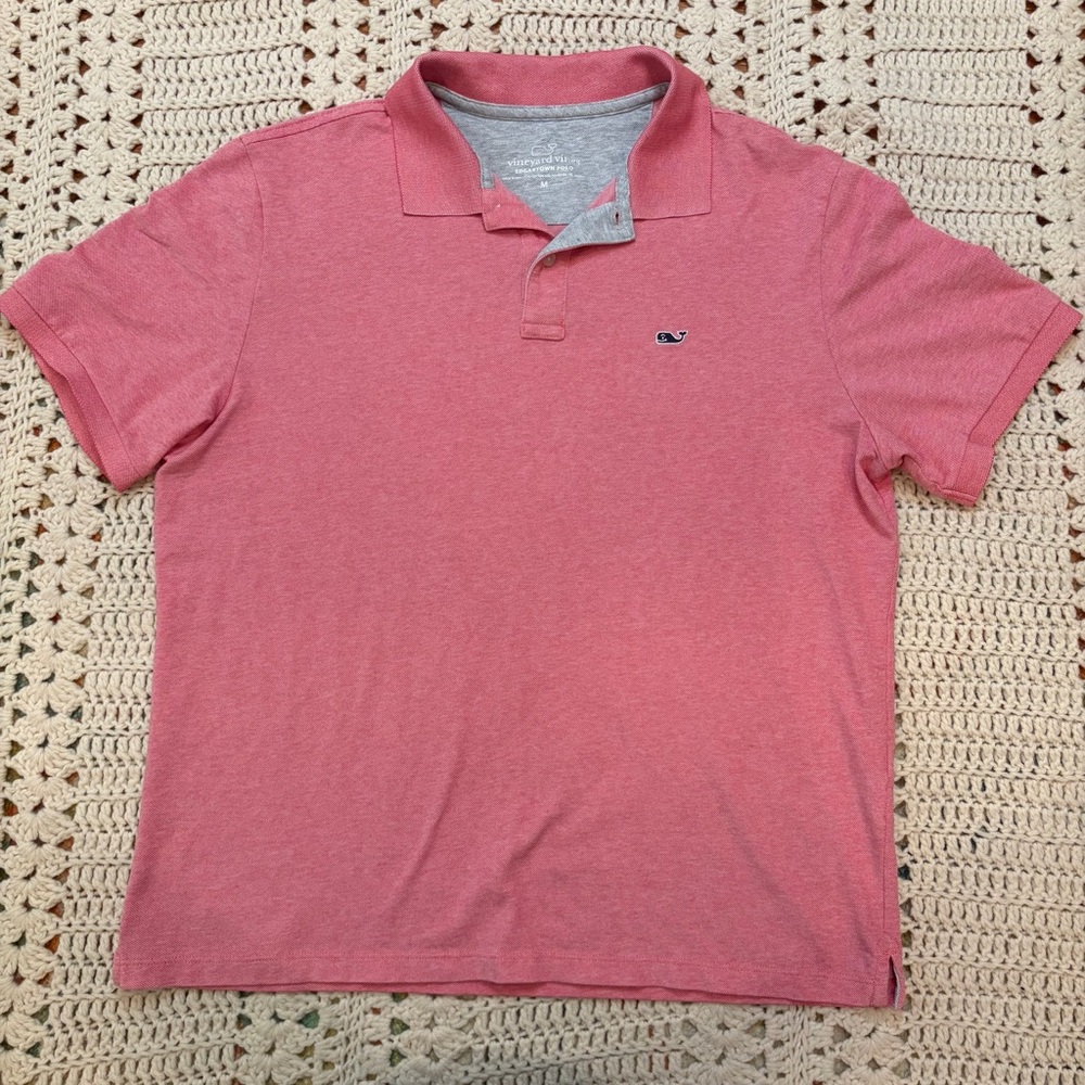 Vineyard Vines Mens Edgartown Polo Short Sleeve Lobster Reef Red Medium Like New